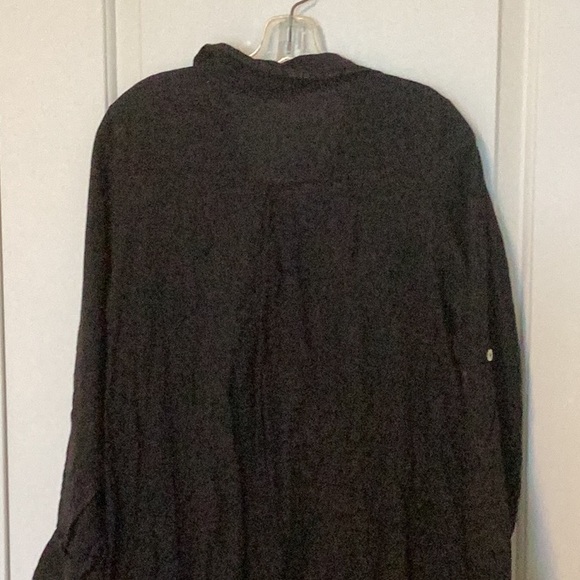Meo Meli Chic Black Long Sleeve Linen Dress 8-10 - Picture 5 of 13